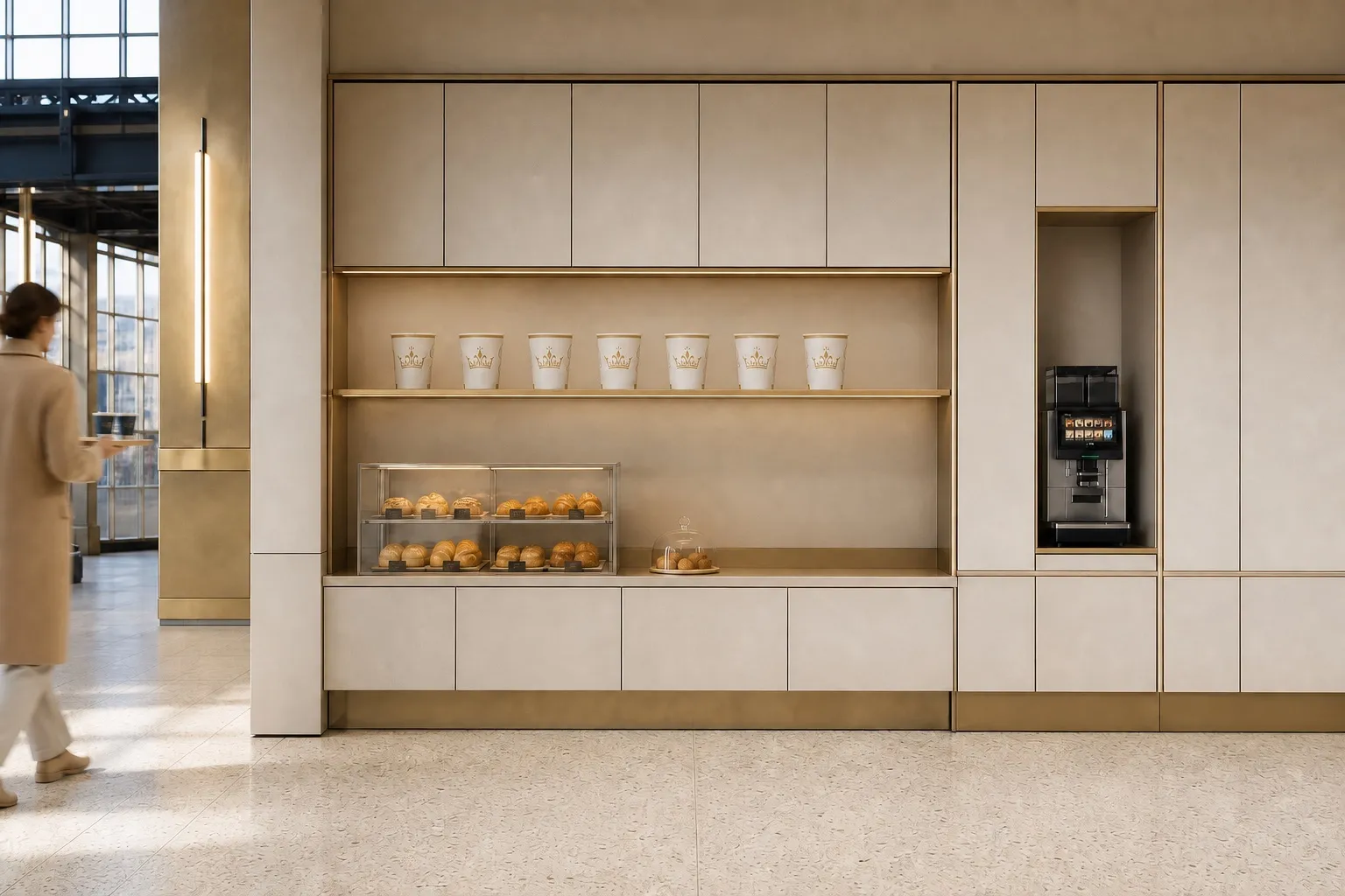 Réseau de boulangeries multi-sites : corner café identique sur chaque point de vente