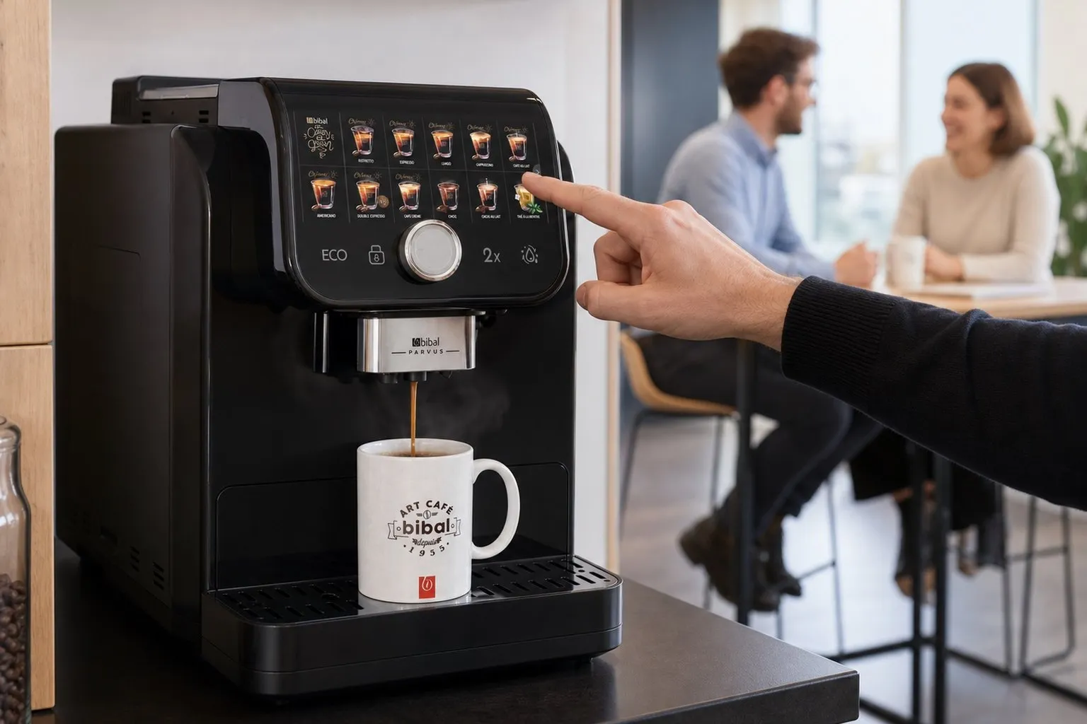 Machine à café professionnelle à grain incluse dans le forfait