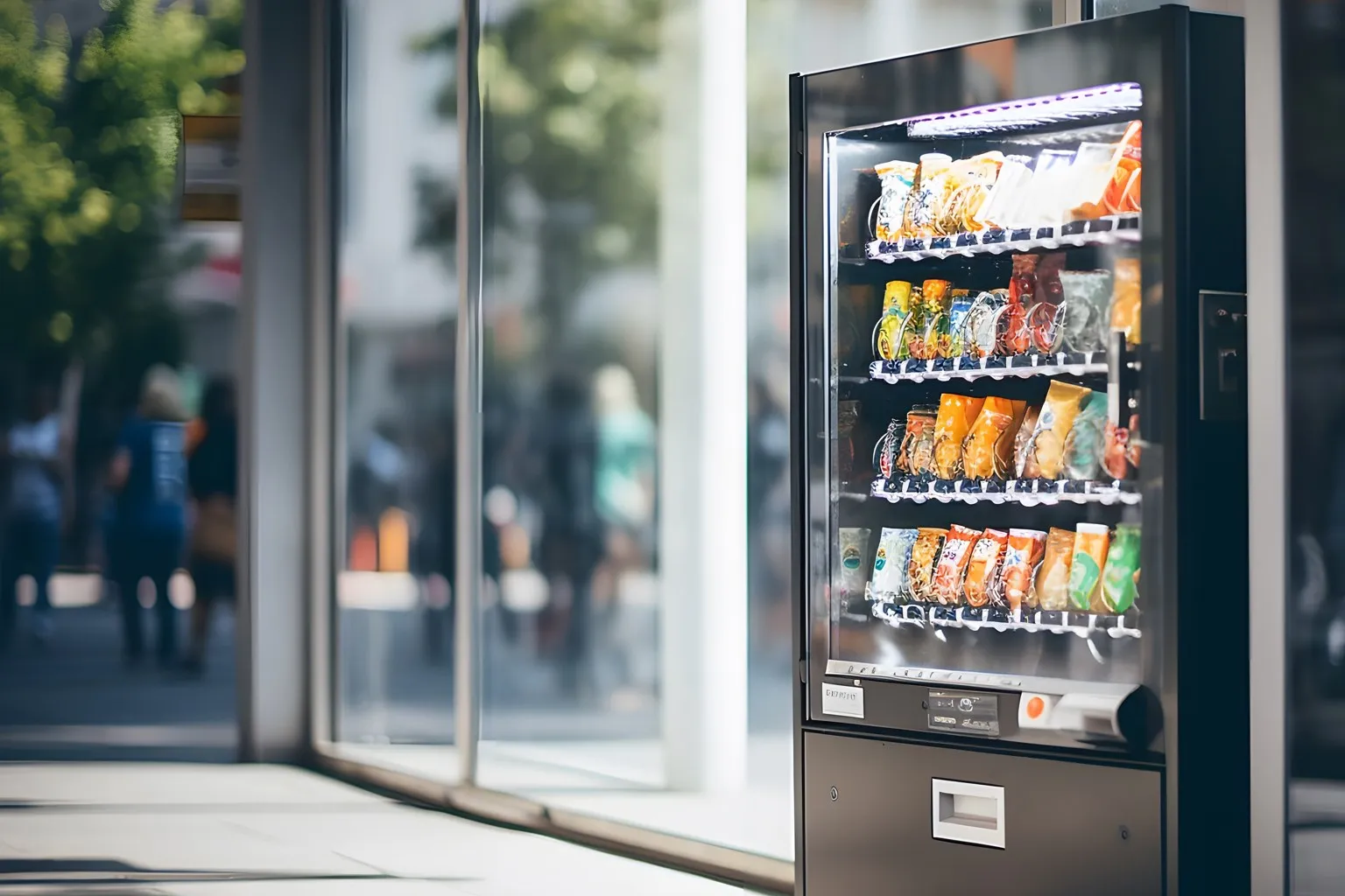Gamme Green Break : distributeur automatique de snacking garni de produits sains
