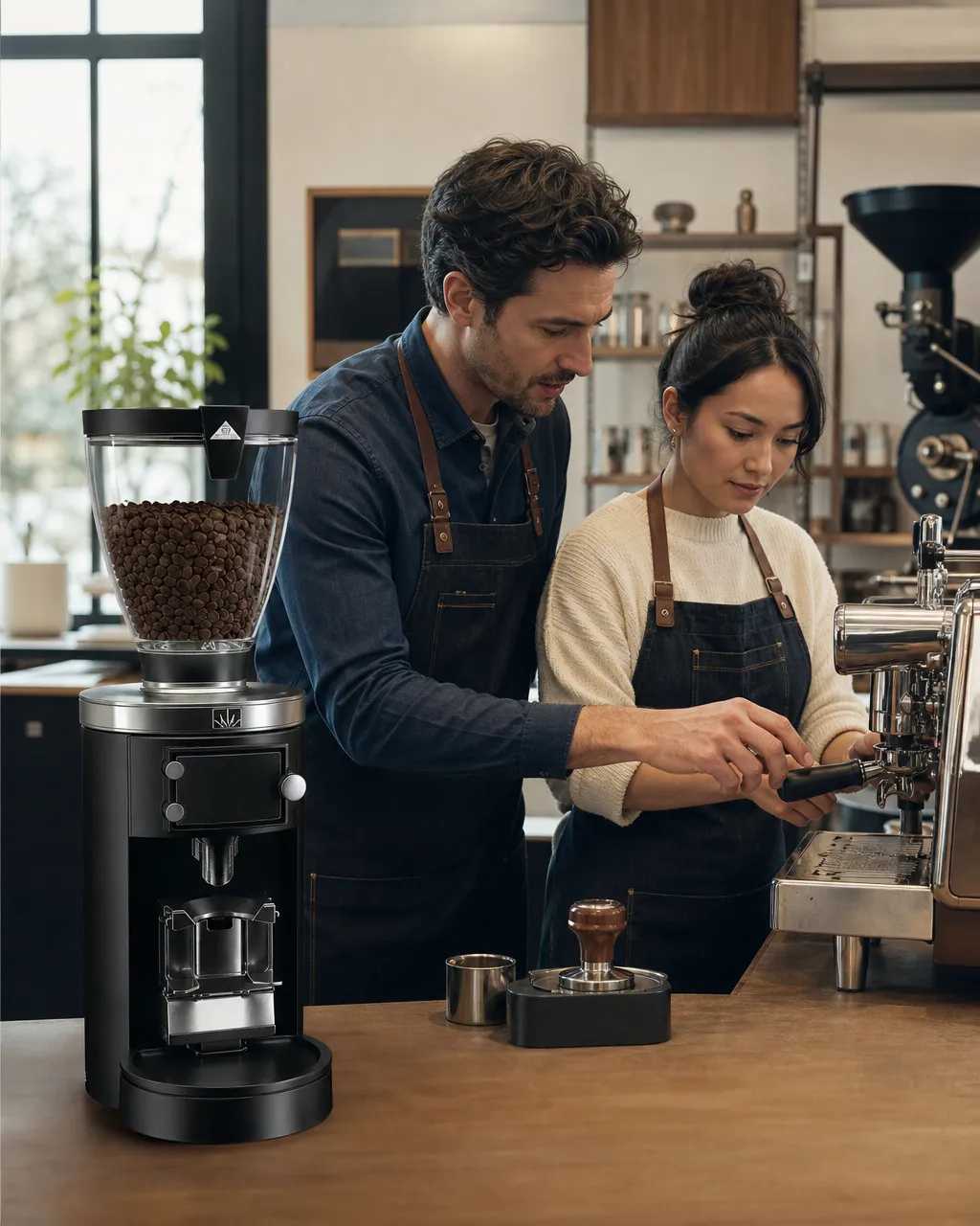 Alex, formateur barista, transmettant le geste sur La Marzocco