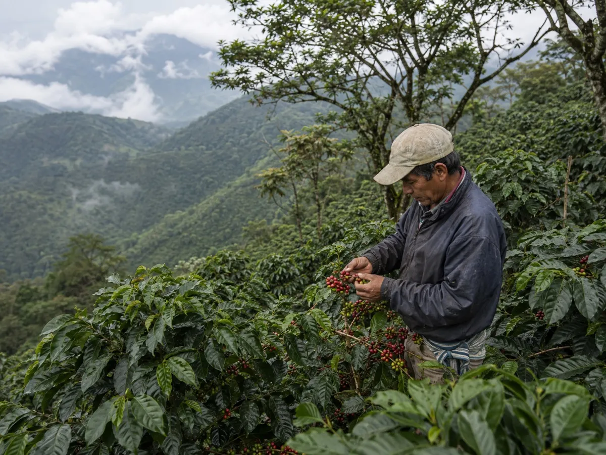 Plantation de café d'altitude en Amérique latine