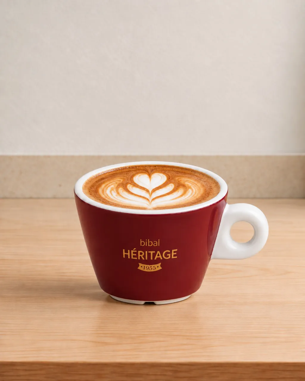 Cappuccino Traditionnel — Latte Art — la même boisson en gros plan à 45° : la matière, la texture et le service