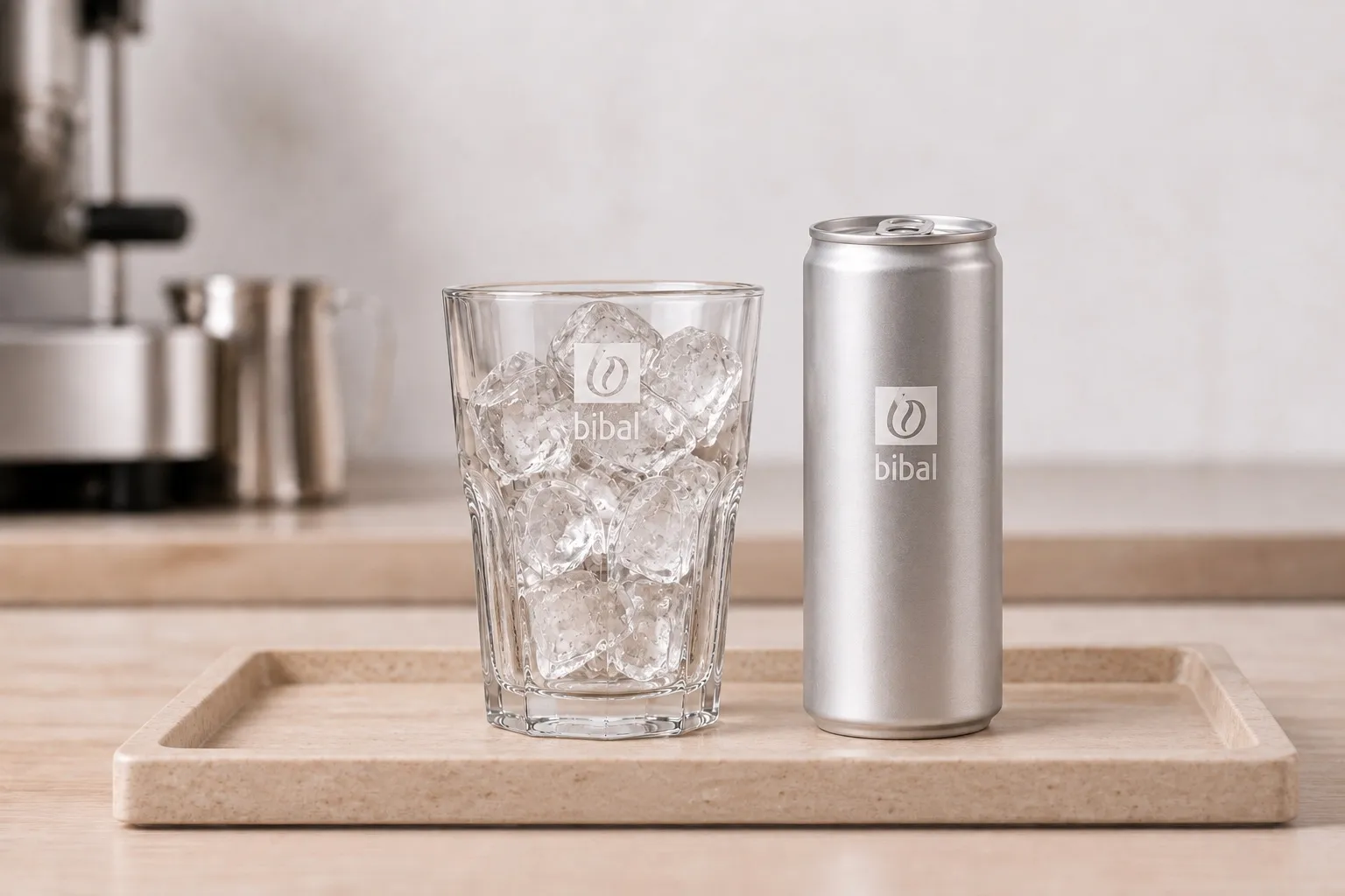 Cold Brew Bibal — Perfect Serve (canette 33 cl) — étape 2 : Servir la canette fermée avec le verre : le client verse lui-même (Perfect Serve)