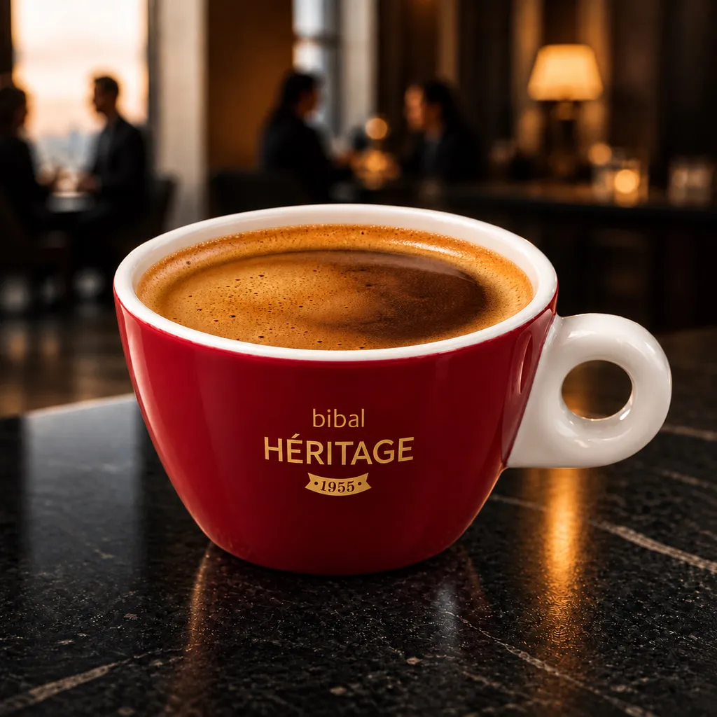 Double Expresso / Allongé — la même boisson en gros plan à 45° : la matière, la texture et le service