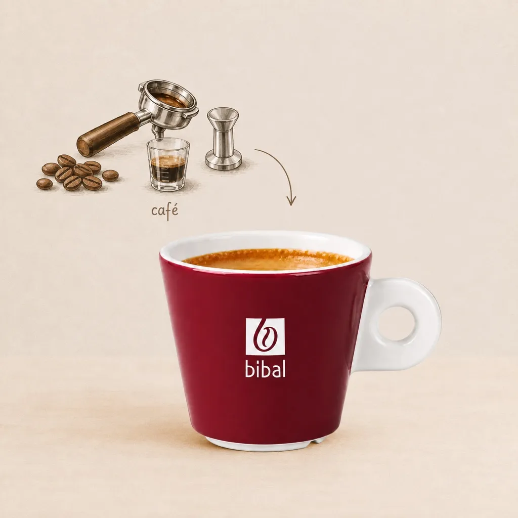 Expresso / Ristretto — les ingrédients de la recette, illustrés autour du produit fini
