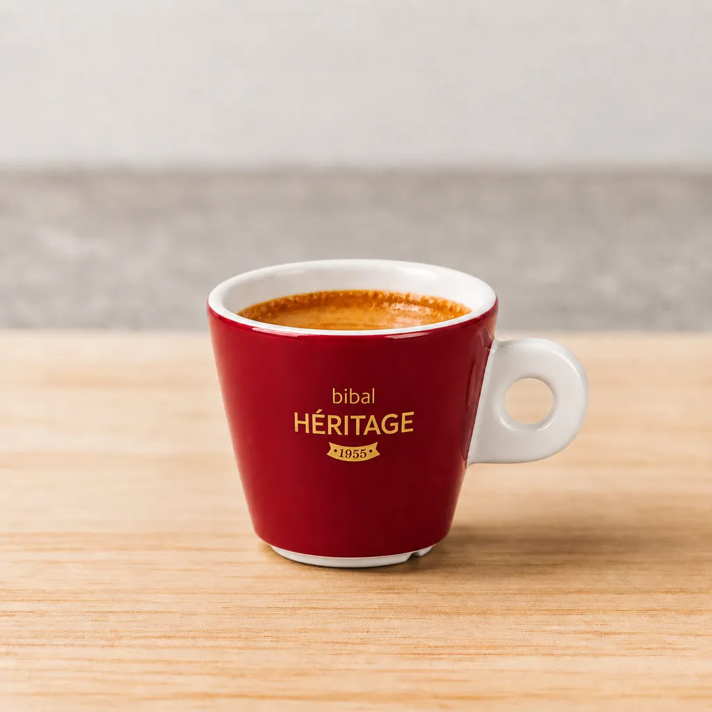 Expresso à la crema tigrée dans une petite tasse en verre