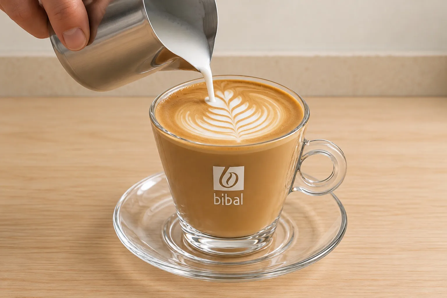 Flat White Barista — Latte Art — étape 3 : Verser en latte art serré : rosetta ou cœur