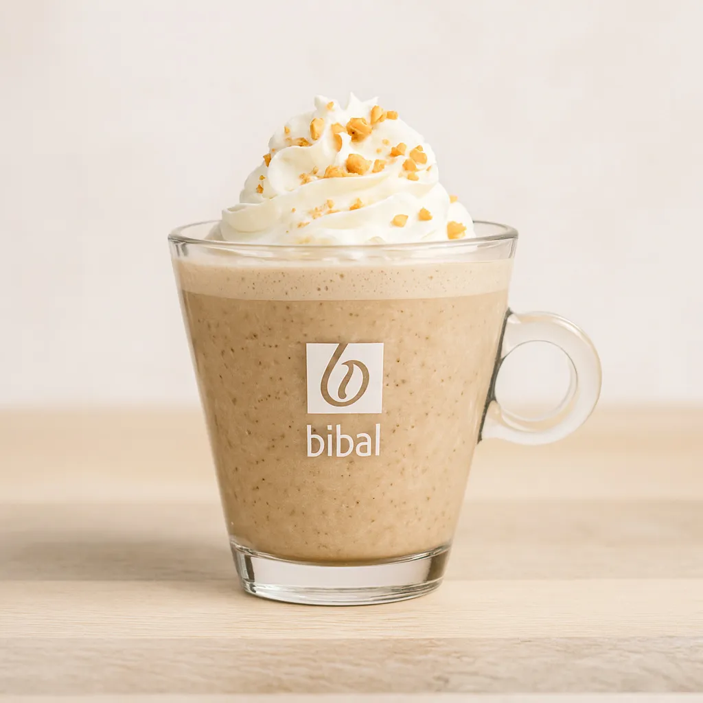 Frappé Barista Estival (Noisette Grillée) — Le milkshake glacé au bon goût de torréfaction : noisette grillée et lait d'amande.