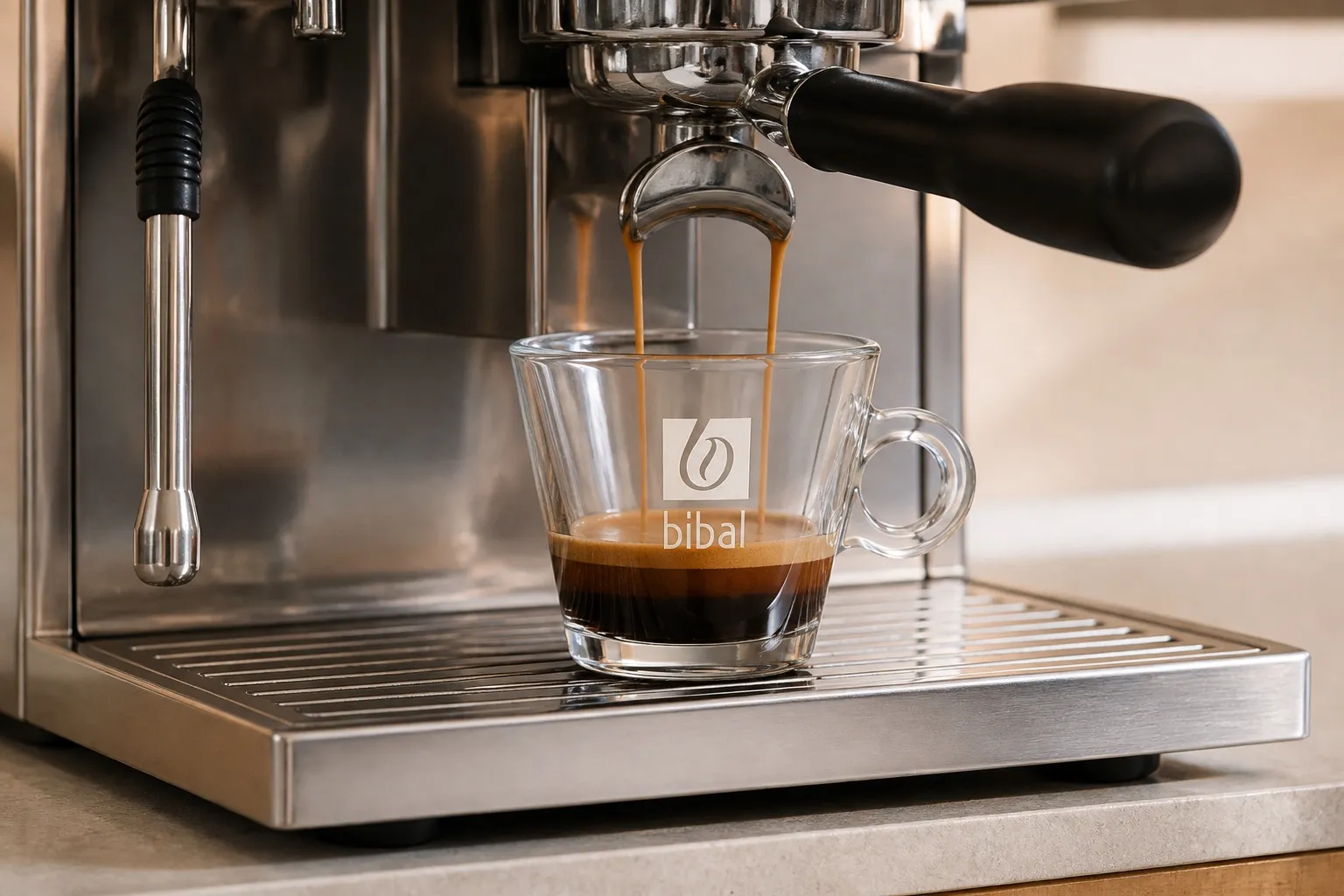 Grand Crème — étape 1 : Extraire 2 doses (16-18 g) dans une grande tasse