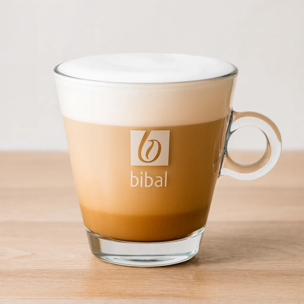 Latte Végétal Noisette Torréfiée — Lait d'avoine bio, sirop de noisette grillée et expresso Bibal : végétal, toasté, réconfortant.
