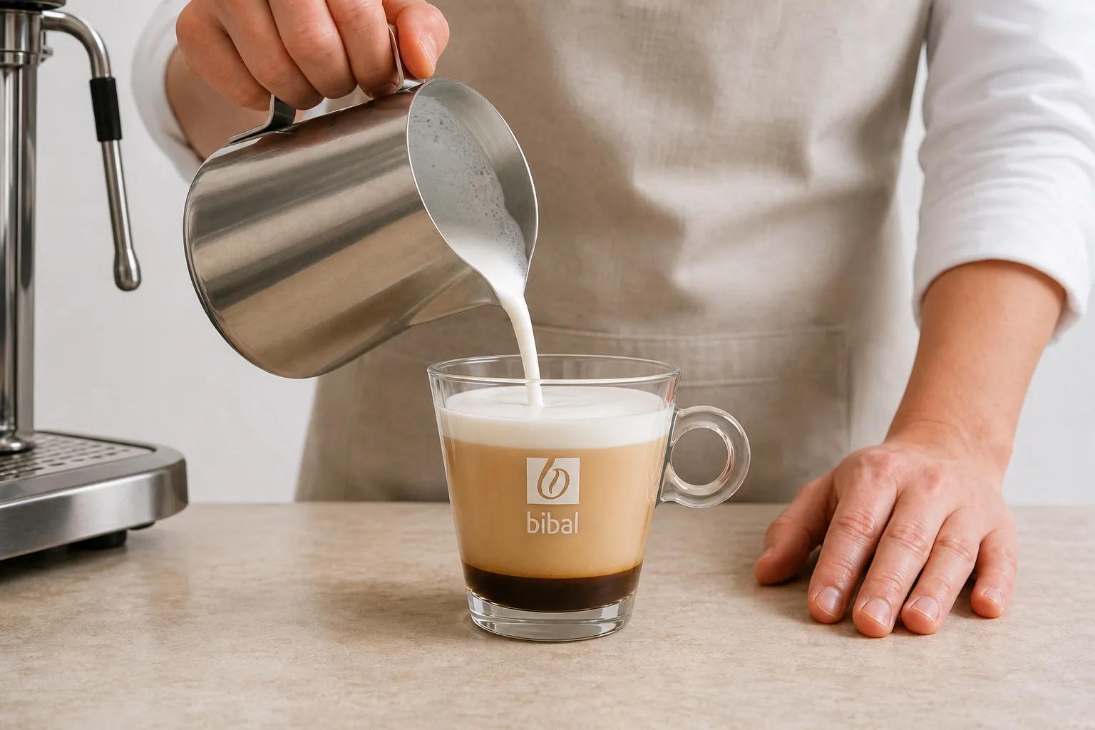 Le Latte de la Garrigue — Signature "Made in Sud" — étape 3 : Monter 200 ml de lait à la buse vapeur ou au mousseur