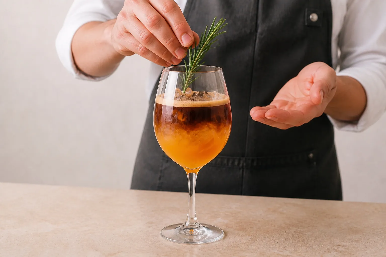 Solis Spritz Abricot & Romarin — Signature "Made in Sud" — étape 4 : Claquer le romarin entre les mains et le déposer